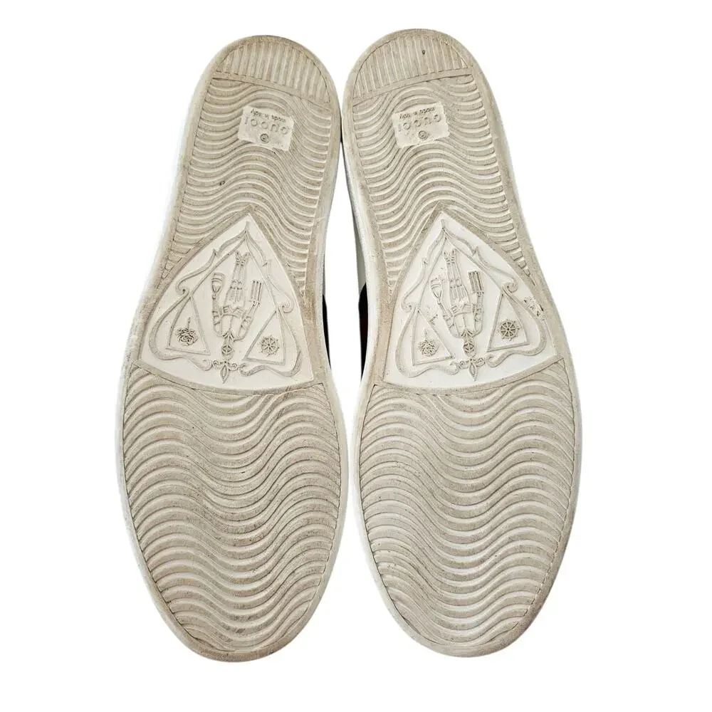 Gucci Ace Web Stripe Low Top Sneaker White Leather Green Red Size 40.5 US 10.5 - Picture 9 of 11